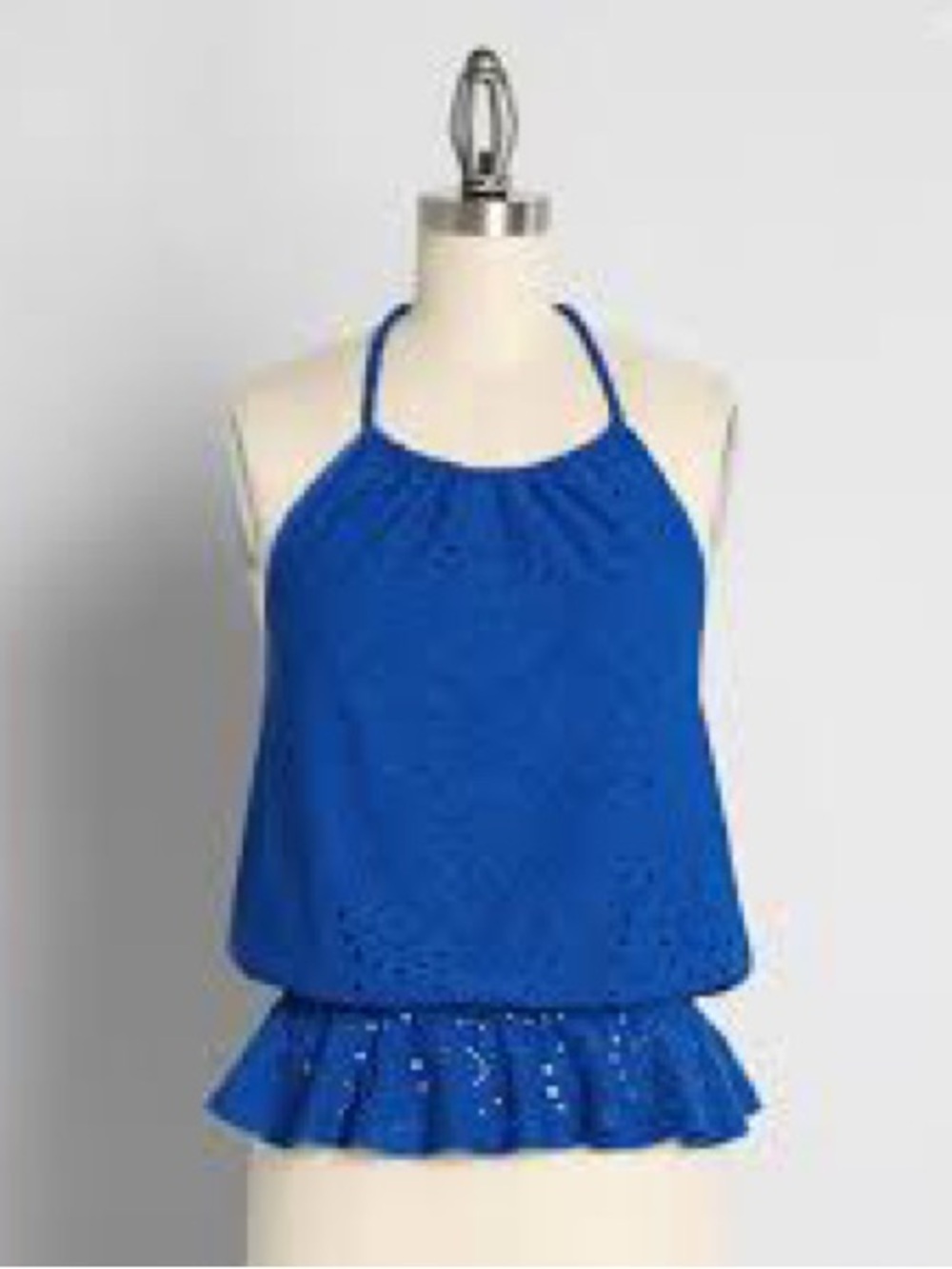 Modcloth ModCloth Sought After In Sapphire Halter Top Size Medium BNWT Eyelet